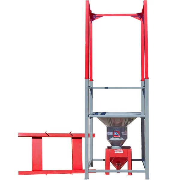 Big bag holder made of structural tubing with discharge hopper